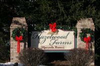 Someone decorated the Hazelwood Farms sign. It looks very nice. 

The flood lights are also operational now.